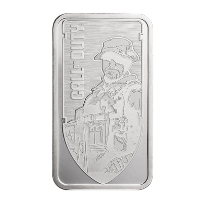 A picture of a 1 oz Silver Call of Duty® 20th Anniversary Bar (2024)